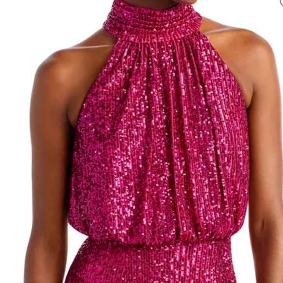 Eliza J hot pink sequined cocktail dress - Picture 2 of 7